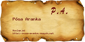 Pósa Aranka névjegykártya
